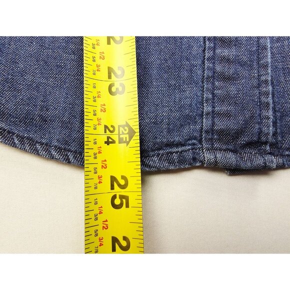 Uniqlo Size Small Womens Blue Denim Long Sleeve Button Up Cotton Pocket Shirt - Picture 5 of 8